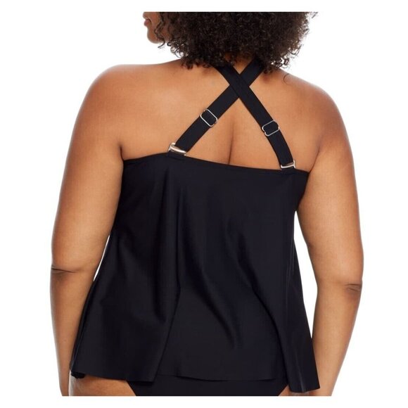 Birdsong Size 20W Bare Necessities Keyhole Underwire Tankini Swim Top Black PLUS - Picture 4 of 15